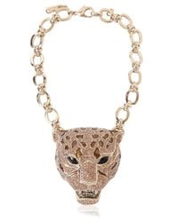 Roberto Cavalli | Metallic Topaz & Gold Plated Leopard Choker | Lyst