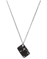 Emporio Armani | Metallic Men's Stainless Steel And Black Marble Dog Tag Necklace for Men | Lyst