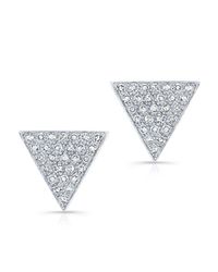 Anne Sisteron - Metallic 14kt White Gold Diamond Medium Triangle Emma Stud Earrings - Lyst