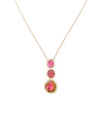 Jacquie Aiche | Pink Pave Graduated Freeform Triple Watermelon Tourmaline Necklace | Lyst