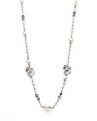 John Hardy | Metallic Naga 10.5mm White Pearl, Ruby & Sterling Silver Dragon Sautoir Necklace | Lyst