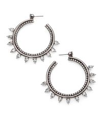 DANNIJO | Metallic Caroline Crystal Hoop Earrings/2.25 | Lyst