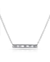 Anne Sisteron - Metallic 14kt White Gold Baguette Diamond Short Bar Necklace - Lyst