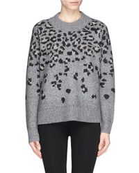 Rag & Bone 'isadora' Leopard Intarsia Wool-alpaca-mohair Sweater in Grey,Animal Print (Gray) | Lyst