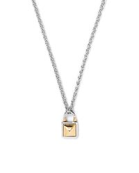 Rebecca Minkoff | Metallic Long Locked Charm Necklace - Silver/Gold | Lyst
