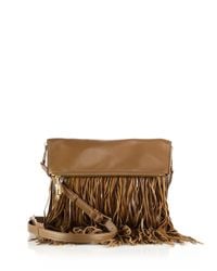 Elizabeth and James | Brown Andrew Fringed Leather Foldover Crossbody Bag | Lyst