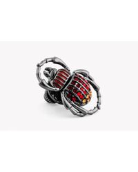 Tateossian - Metallic Mechanimals Scarab Pin In Gunmetal Plating - Lyst