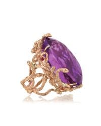 Bernard Delettrez - Metallic Medusa Rose Gold W/dark Violet Amethyst Medusa Ring - Lyst