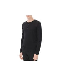 Sandro | Black Low Henley Sweater for Men | Lyst