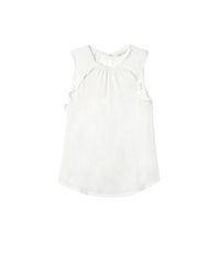 Rebecca Taylor - White Sleeveless Ruffle Jersey Top - Lyst
