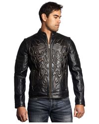 affliction mens leather jacket