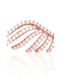 Fallon | Pink Rose Gold Cubic Zirconia Crystal Pave Wing Earrings | Lyst