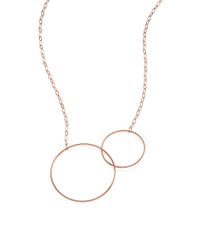 Ginette NY | Metallic 18k Rose Gold Fusion Circle Pendant Necklace | Lyst