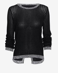 Rag & Bone Open Back Perforated Pullover in Black - Lyst