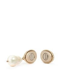Givenchy | Black 'pendant' Crystal Pavé Faux Pearl Onyx Earrings | Lyst