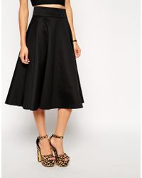 black midi circle skirt