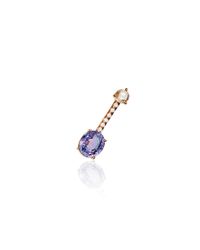 Jemma Wynne | Single Bar Stud Earring With Oval Cut Purple Sapphire | Lyst