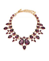 Oscar de la Renta | Metallic Gold-plated Crystal Necklace | Lyst