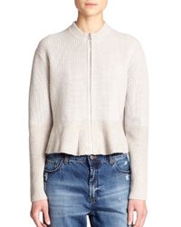 McQ | Beige Wool Peplum Jacket | Lyst