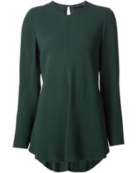Proenza Schouler | Green Flared Crepe Blouse | Lyst