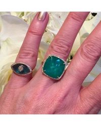 Anne Sisteron | 14kt Rose Gold Diamond Blue Topaz Evil Eye Ring | Lyst