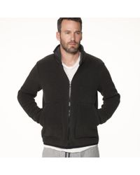 James Perse Gray Yosemite Polar Fleece Zip Up Jacket for men