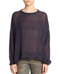 Faith Connexion | Blue Sheer Frayed Top | Lyst