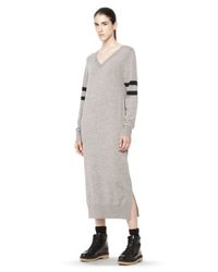 Alexander Wang | Gray Rugby Knit Column Dress | Lyst
