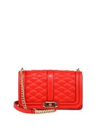 Rebecca Minkoff | Red Quilted Love Leather Crossbody Bag | Lyst