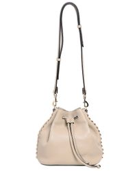 Rebecca Minkoff | Natural Studded Leather Bucket Bag | Lyst