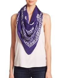 Bindya | Blue Bandana Silk Scarf | Lyst