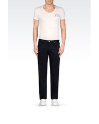 Armani Jeans | Blue 5 Pocket Trousers In Stretch Cotton Gabardine for Men | Lyst