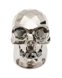 Alexander McQueen | Metallic Textured Skull Ring | Lyst