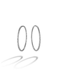 John Hardy | Metallic Classic Chain Sterling Silver Hoop Earrings/1.5 | Lyst
