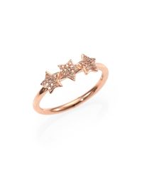 Astley Clarke | Metallic Pave Grey Diamond 14k Rose Gold Triple Little Light Ring | Lyst