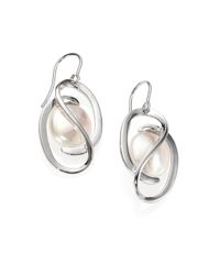 Majorica | Metallic 12mm White Coin Pearl & Sterling Silver Drop Earrings | Lyst