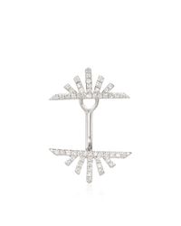 EF Collection | Metallic 14k White Gold And Diamond Sunrise Single Earring | Lyst