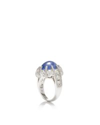 Gioia | Blue Star Cabochon Sapphire And Diamond Ring | Lyst