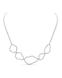 Anne Sisteron - Metallic 14kt White Gold Diamond Organic Shape Necklace - Lyst
