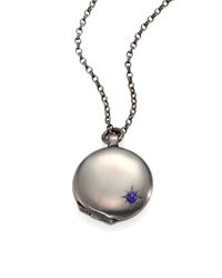 Astley Clarke | Metallic Lapis & Blackened Sterling Silver Astley Locket Necklace | Lyst