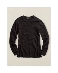 RRL | Black Textured Crewneck for Men | Lyst