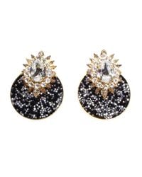 Shourouk | Metallic Luna Black Earrings | Lyst