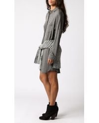Blq Basiq | Gray Button Down L/s Dress | Lyst