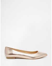 metallic flat shoes