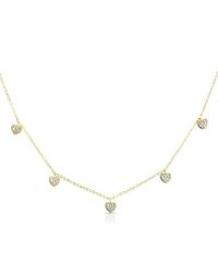 Anne Sisteron - 14kt Yellow Gold Diamond Hearts Necklace - Lyst