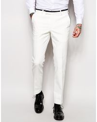 skinny white suit pants