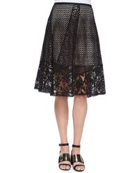 See By Chloé | Black Lace A-line Knee-length Skirt | Lyst