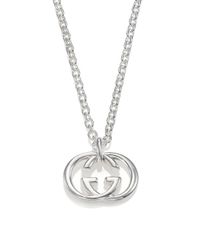 Gucci | Metallic Gg Silver Pendant Necklace for Men | Lyst