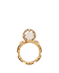 Alexander McQueen | Metallic Spinal Cord Crystal Ring | Lyst