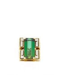 David Webb | Green Tourmaline Scroll Ring | Lyst